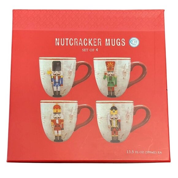 Nutcracker Mugs World Market Set Of 4 Christmas Holiday Coffee Cups 13.5 Oz - Picture 8 of 11